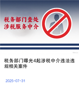 税务部门再曝光4起涉税中介违法违规相关案件