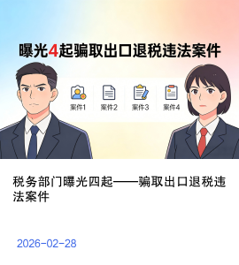 税务部门曝光4起骗取出口退税违法案件