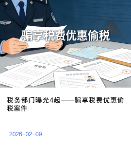 税务部门曝光4起骗享税费优惠偷税案件